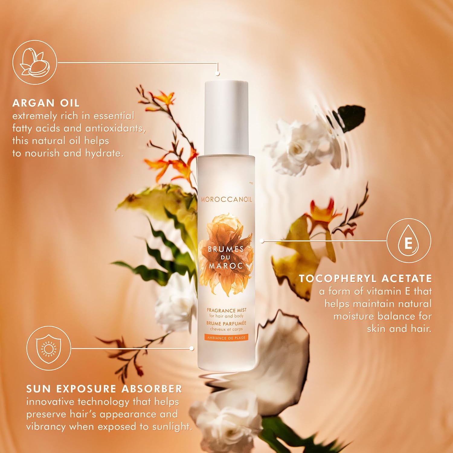 Moroccanoil Hair & Body Fragrance Mist, Ambiance de Plage, Full & Travel Size Bundle