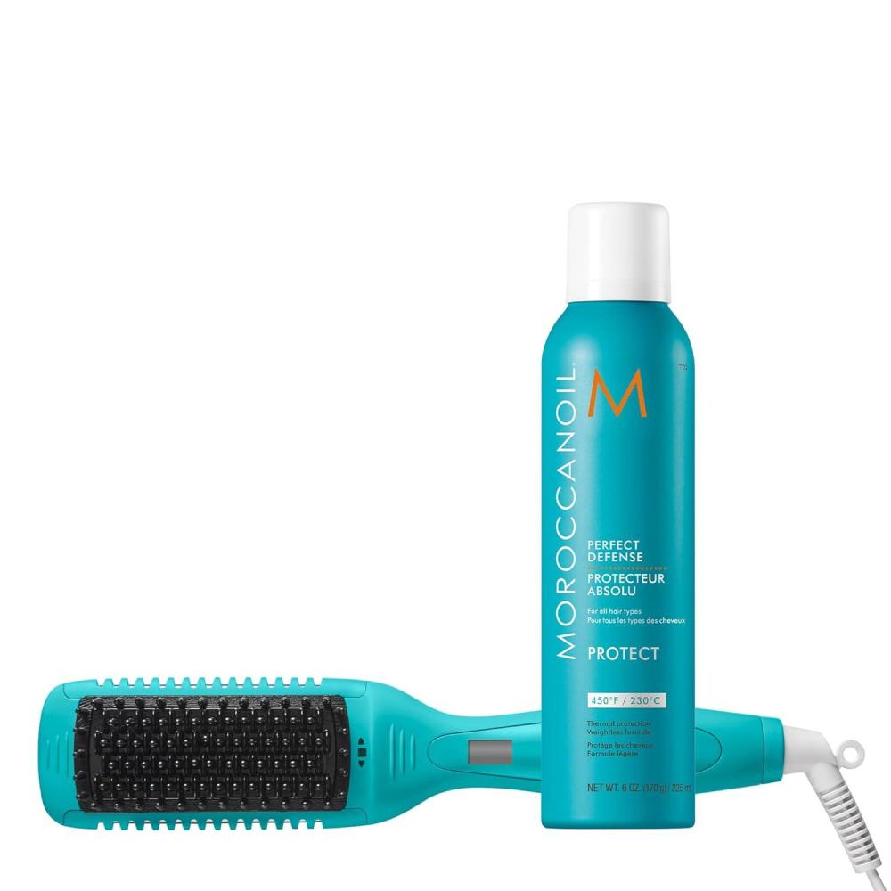 Moroccanoil Smooth Style Ceramic Heated Brush & Perfect Defense Bundle