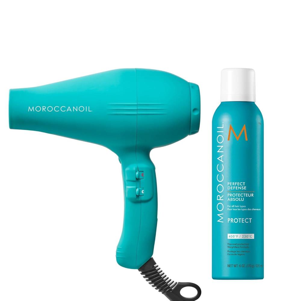 Moroccanoil Power Performance Ionic Hair Dryer & Perfect Defense Bundle