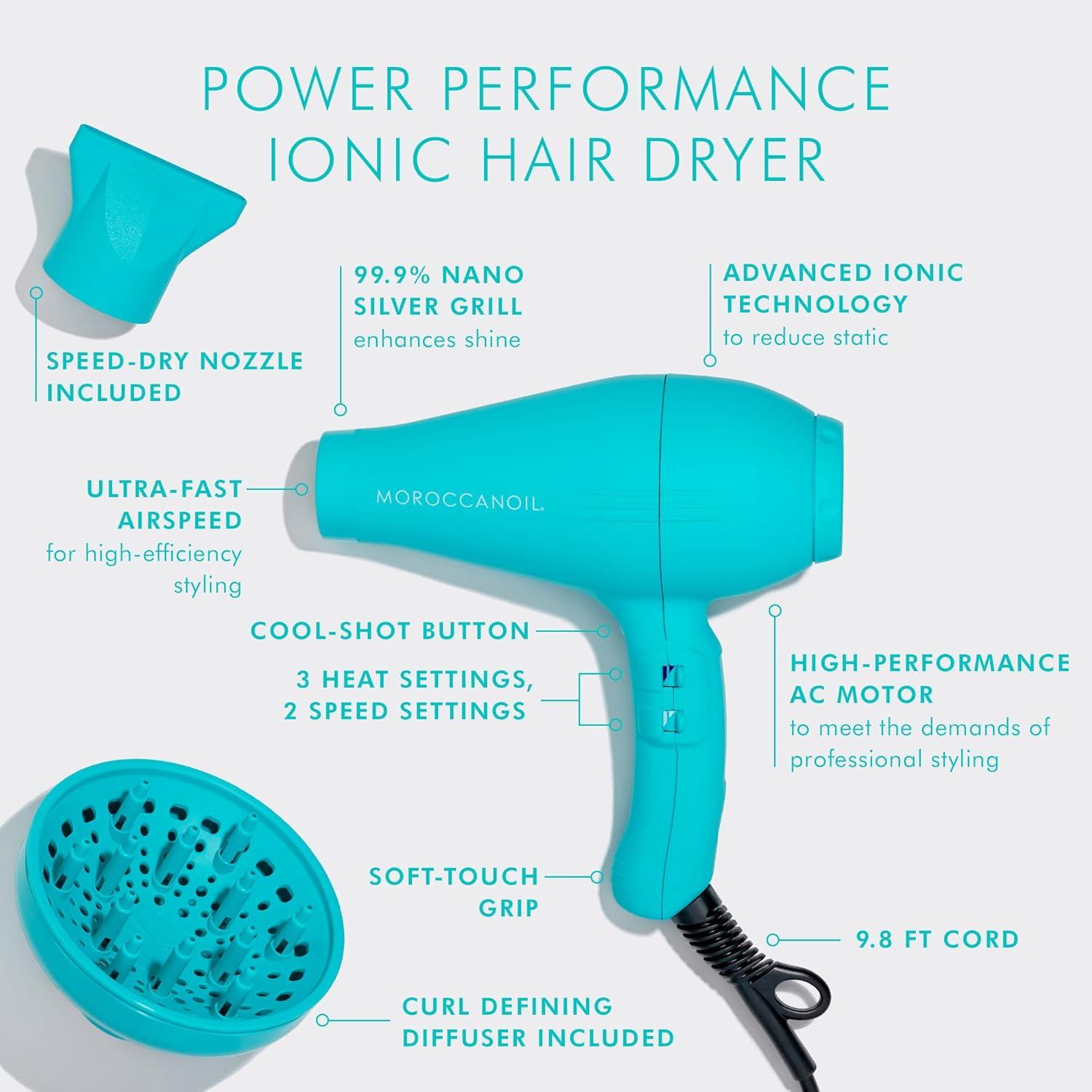 Moroccanoil Power Performance Ionic Hair Dryer & Perfect Defense Bundle