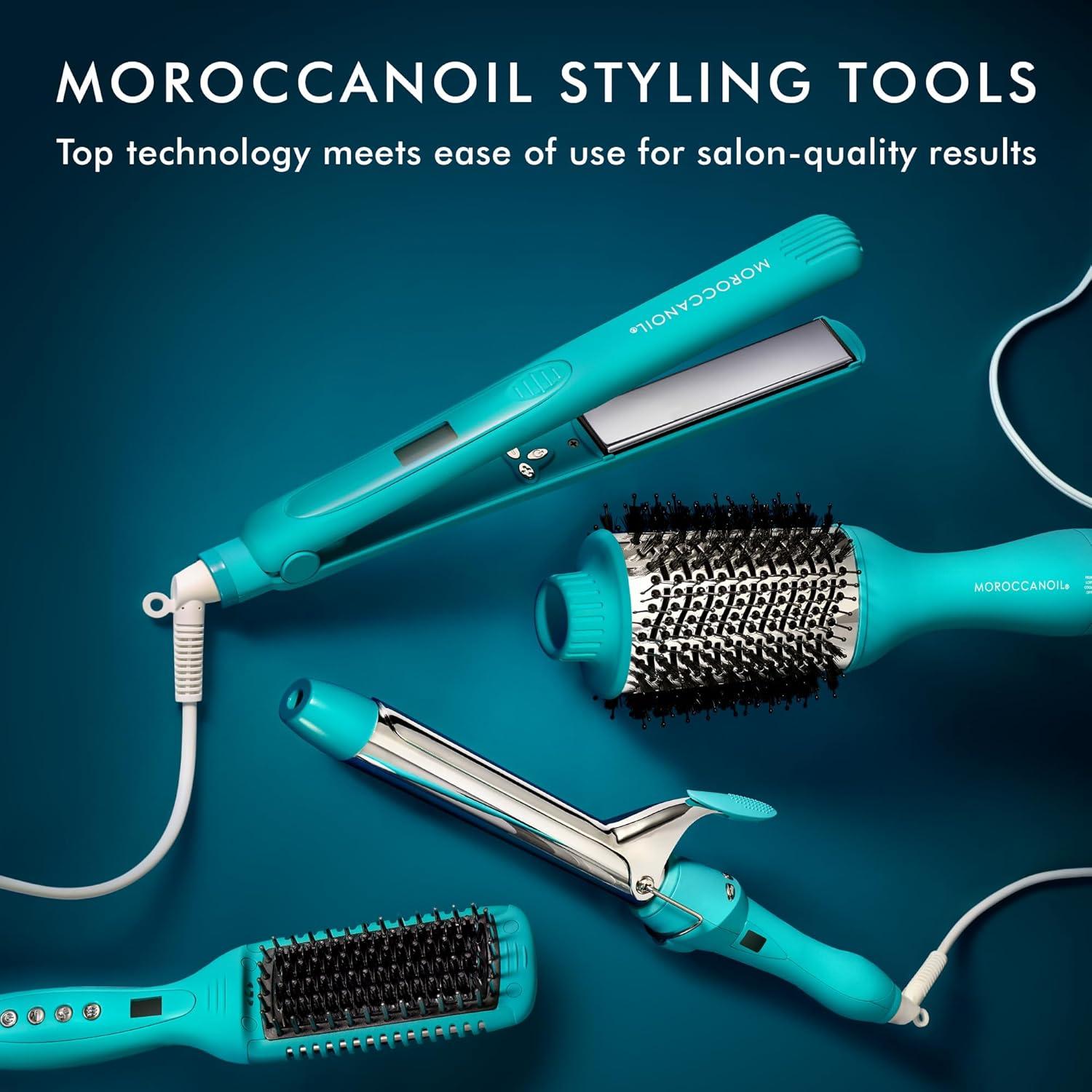 Moroccanoil Perfectly Polished Titanium Flat Iron & Perfect Defense Bundle