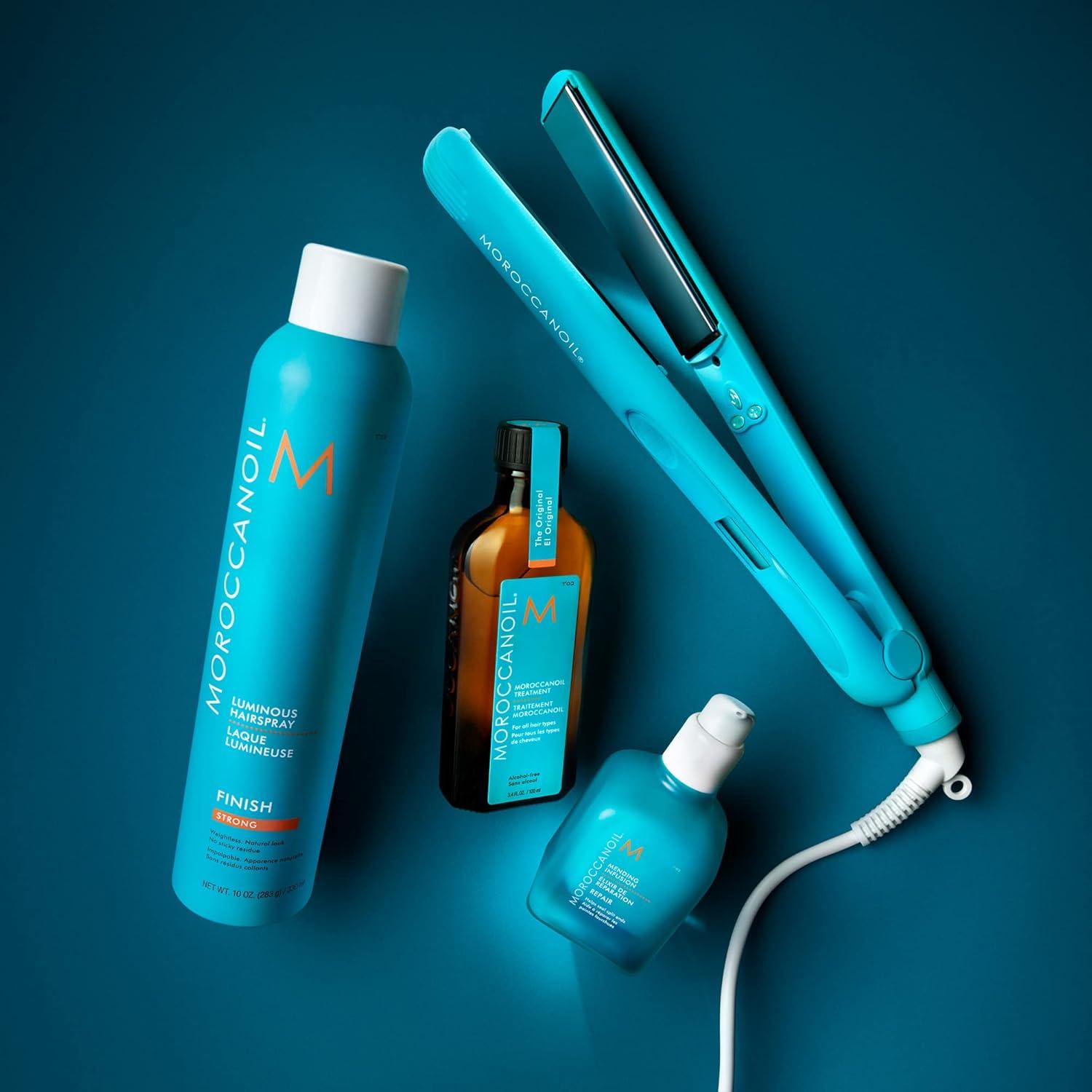 Moroccanoil Perfectly Polished Titanium Flat Iron & Perfect Defense Bundle