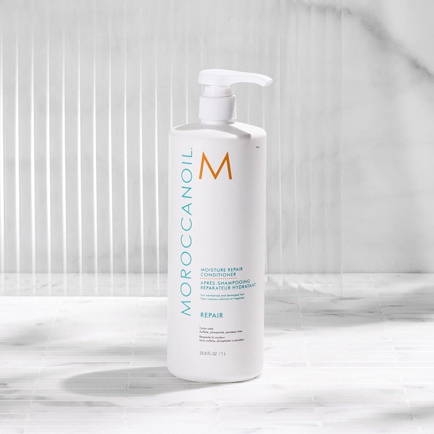 Moroccanoil Moisture Repair Shampoo and Conditioner Bundle(33.8 Fl Oz)